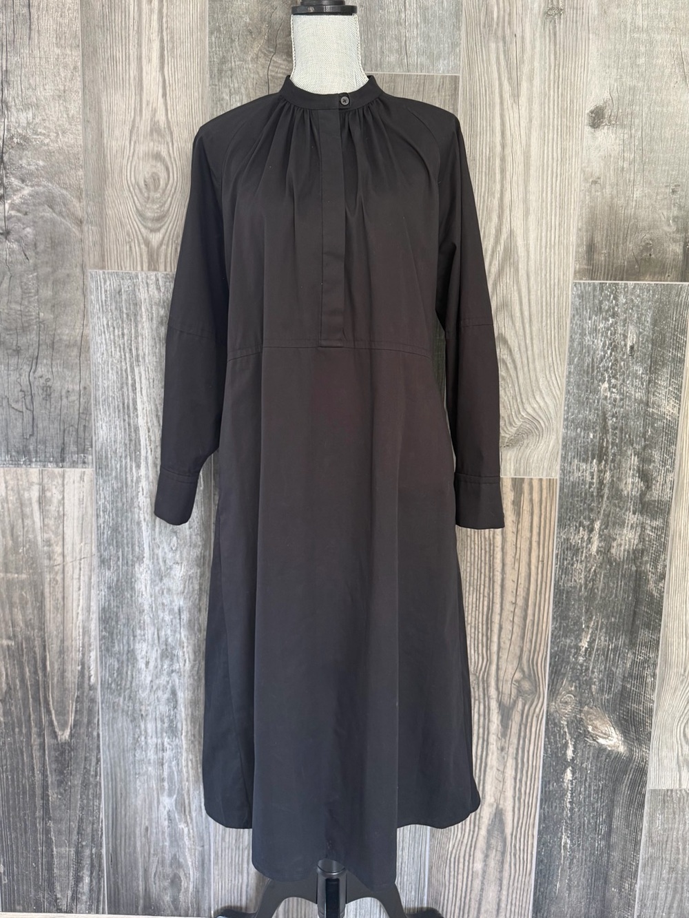 COS Relaxed Fit Gathered MIDI Shirt Dress